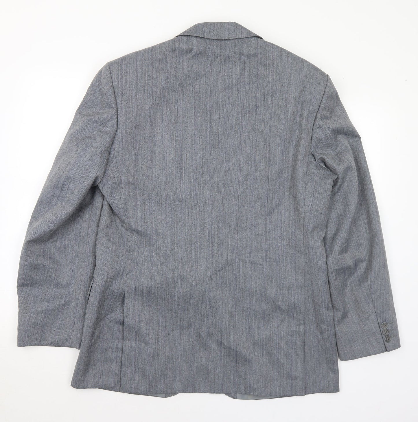 Mens UK Size 42 Pinstripe Regular Grey Suit Jacket