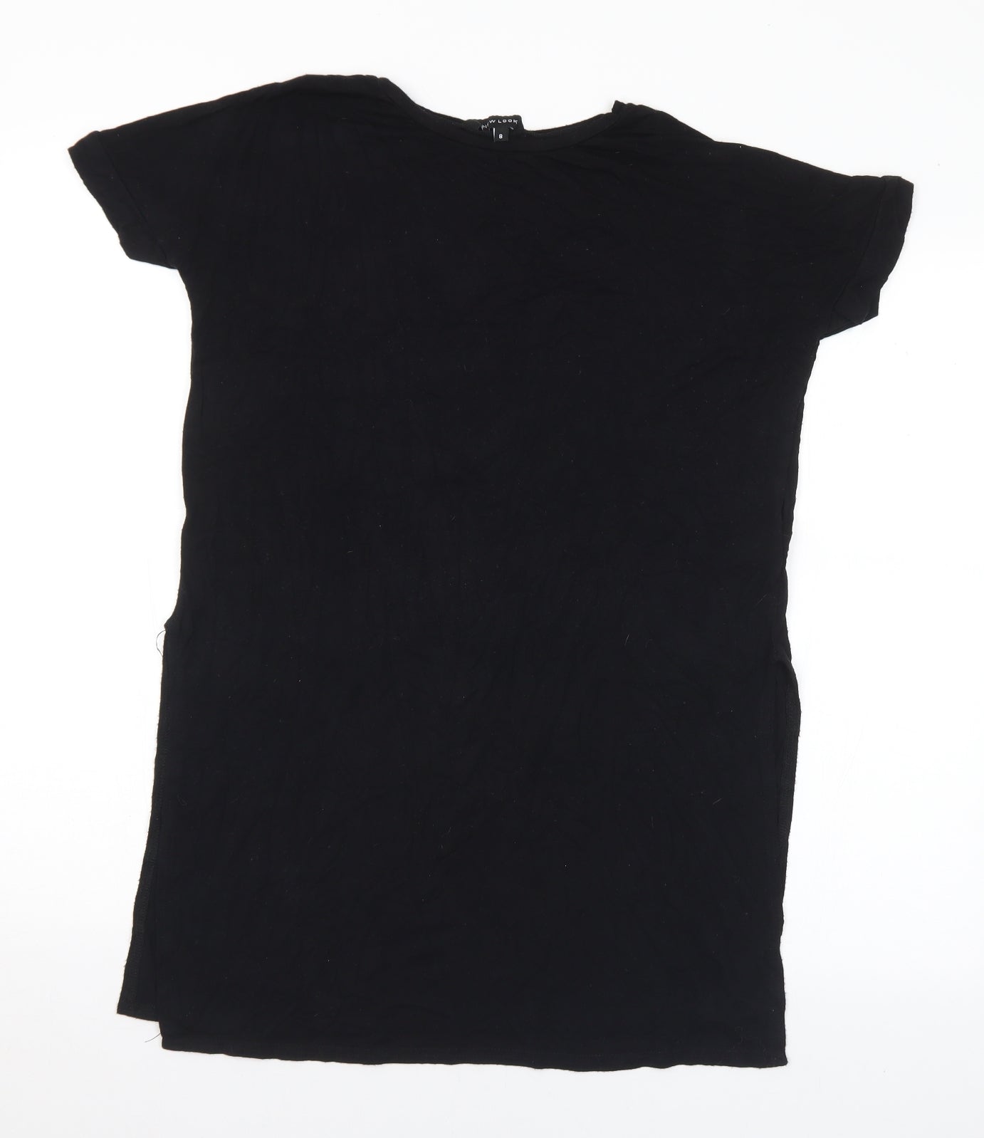 Womens UK Size 8 New Look Black Basic T-Shirt
