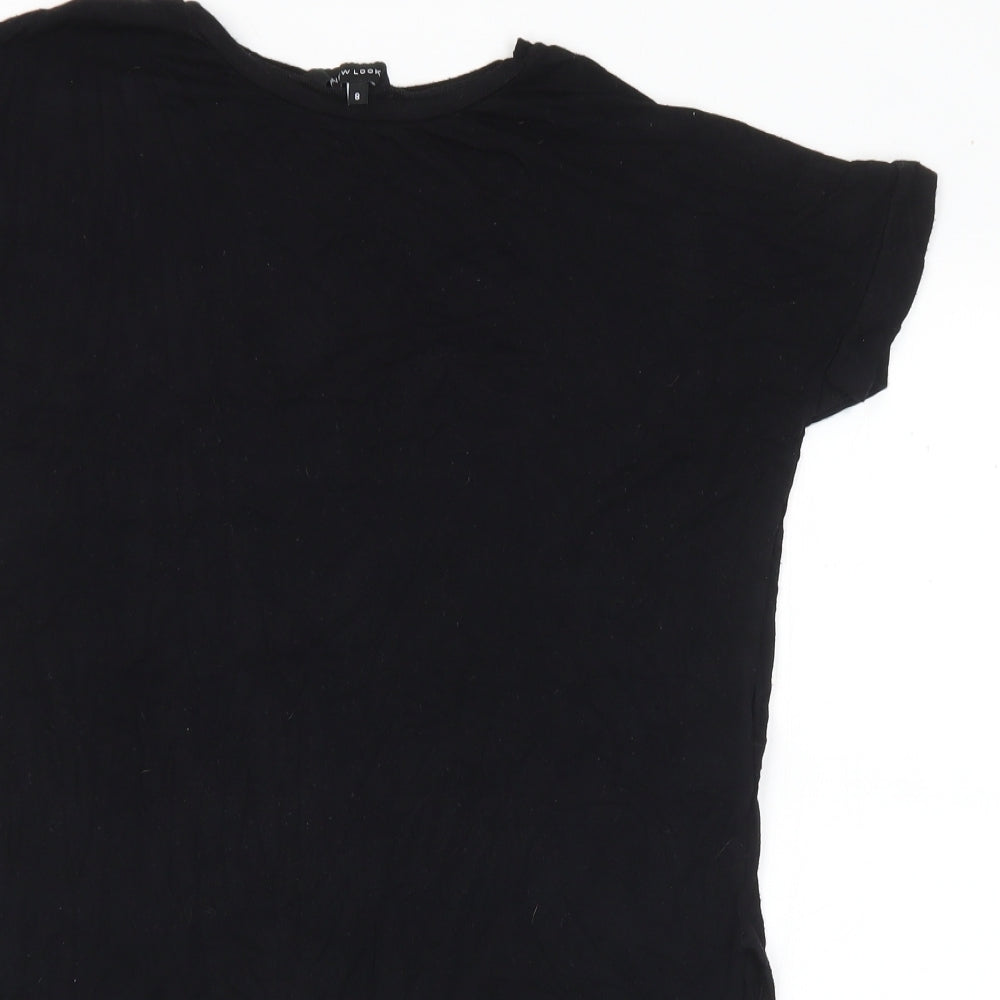 Womens UK Size 8 New Look Black Basic T-Shirt