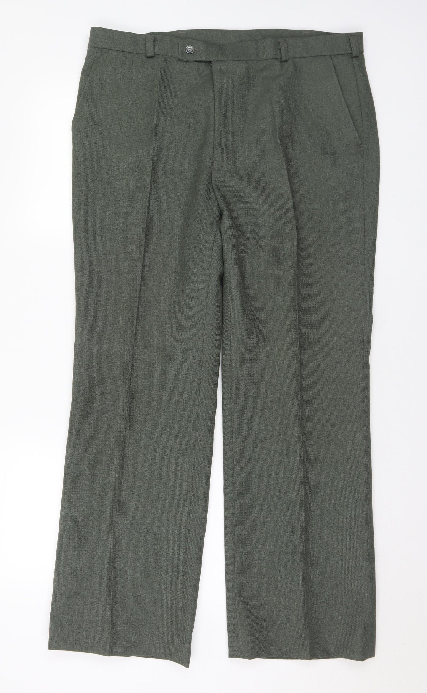 Mens UK Size 36 in Cavellair Regular Fit  Green Trousers