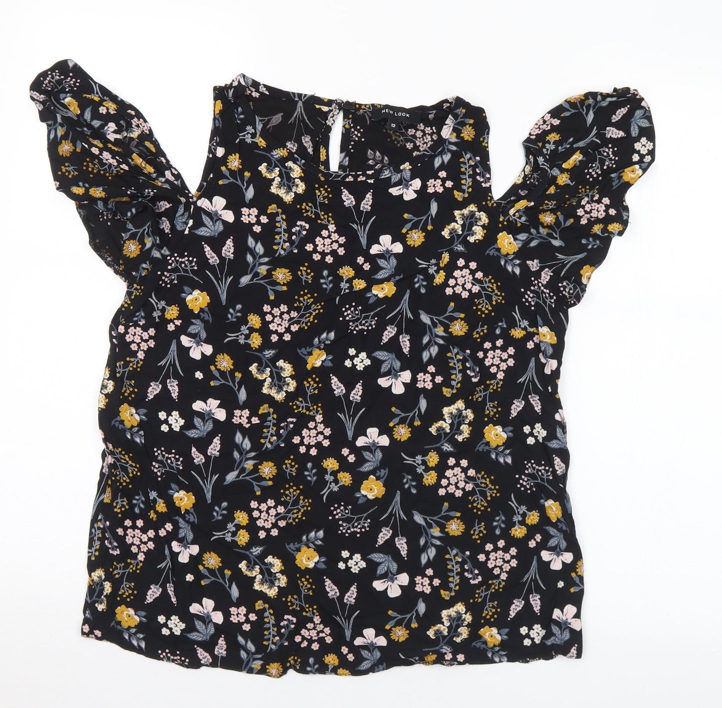 Womens UK Size 12 New Look Multicoloured Basic Blouse