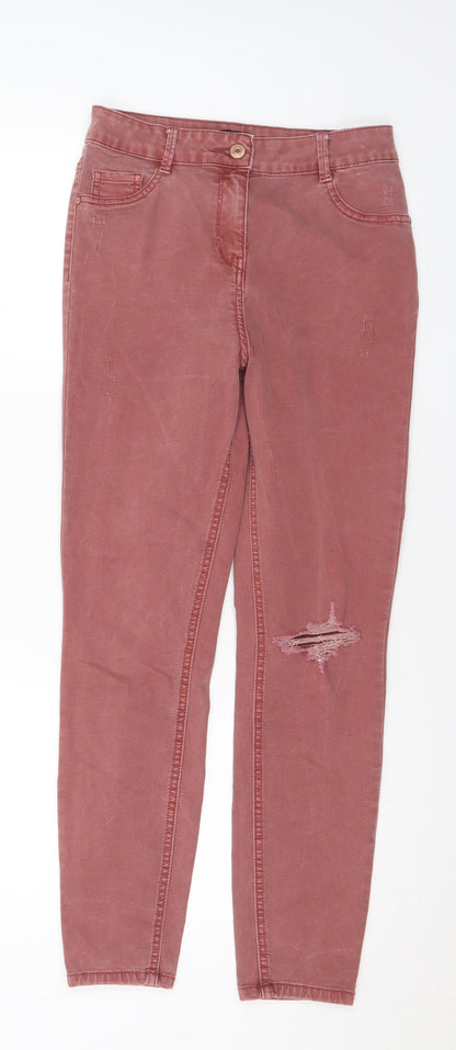 Womens UK Size 10 Denim Regular Fit Skinny Red Jeans