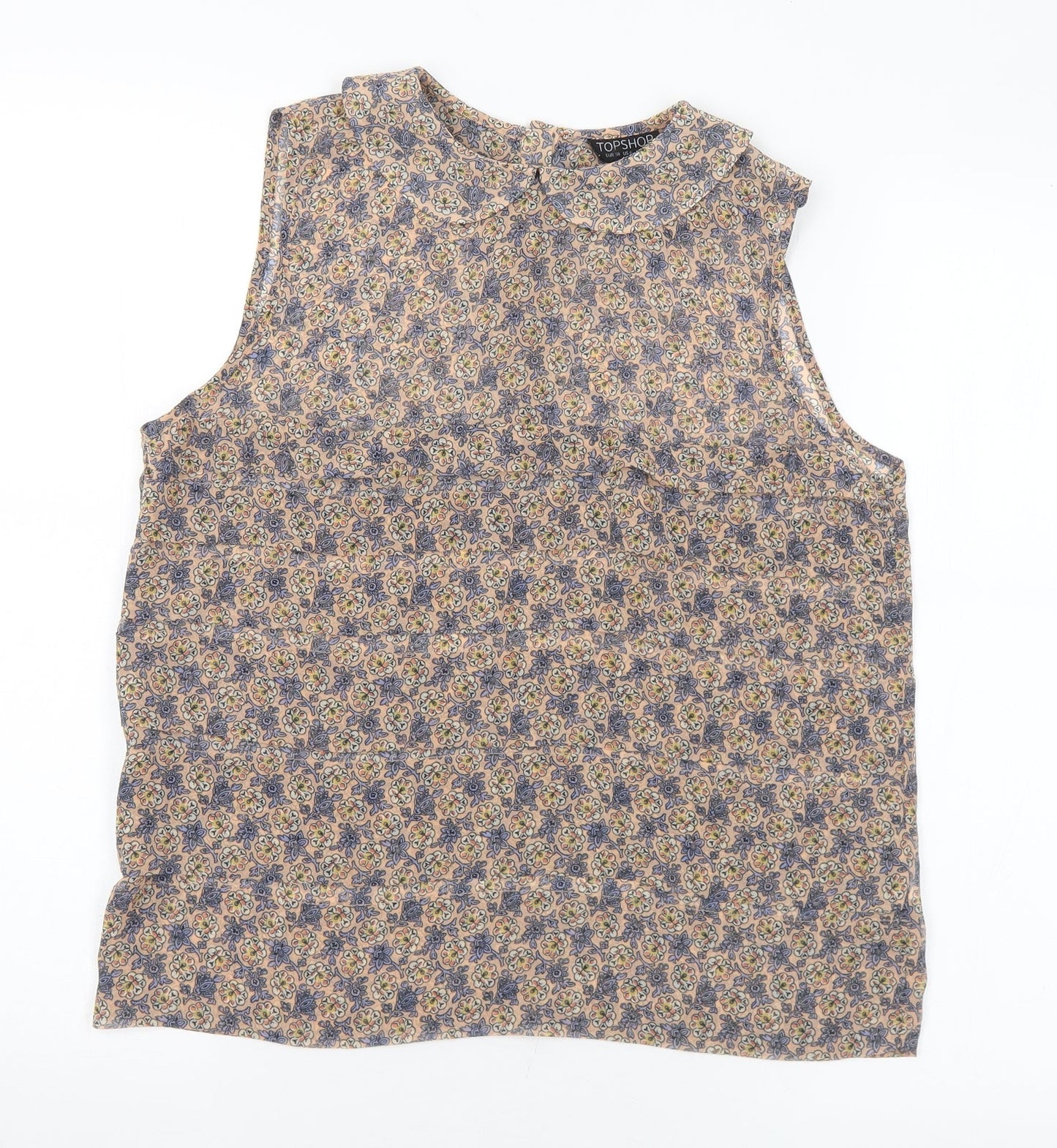 Womens UK Size 10 Topshop Multicoloured Basic Blouse