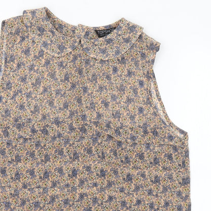Womens UK Size 10 Topshop Multicoloured Basic Blouse