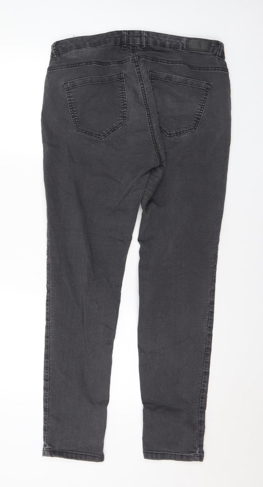 Fransa Womens Black Cotton Straight Jeans Size 12 L29 in Regular Button