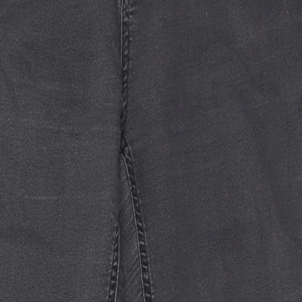 Fransa Womens Black Cotton Straight Jeans Size 12 L29 in Regular Button
