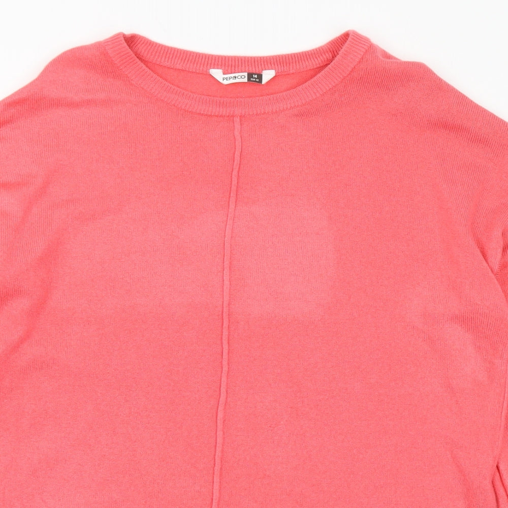 Womens UK Size 14 Pep&Co Pink Pullover Jumper