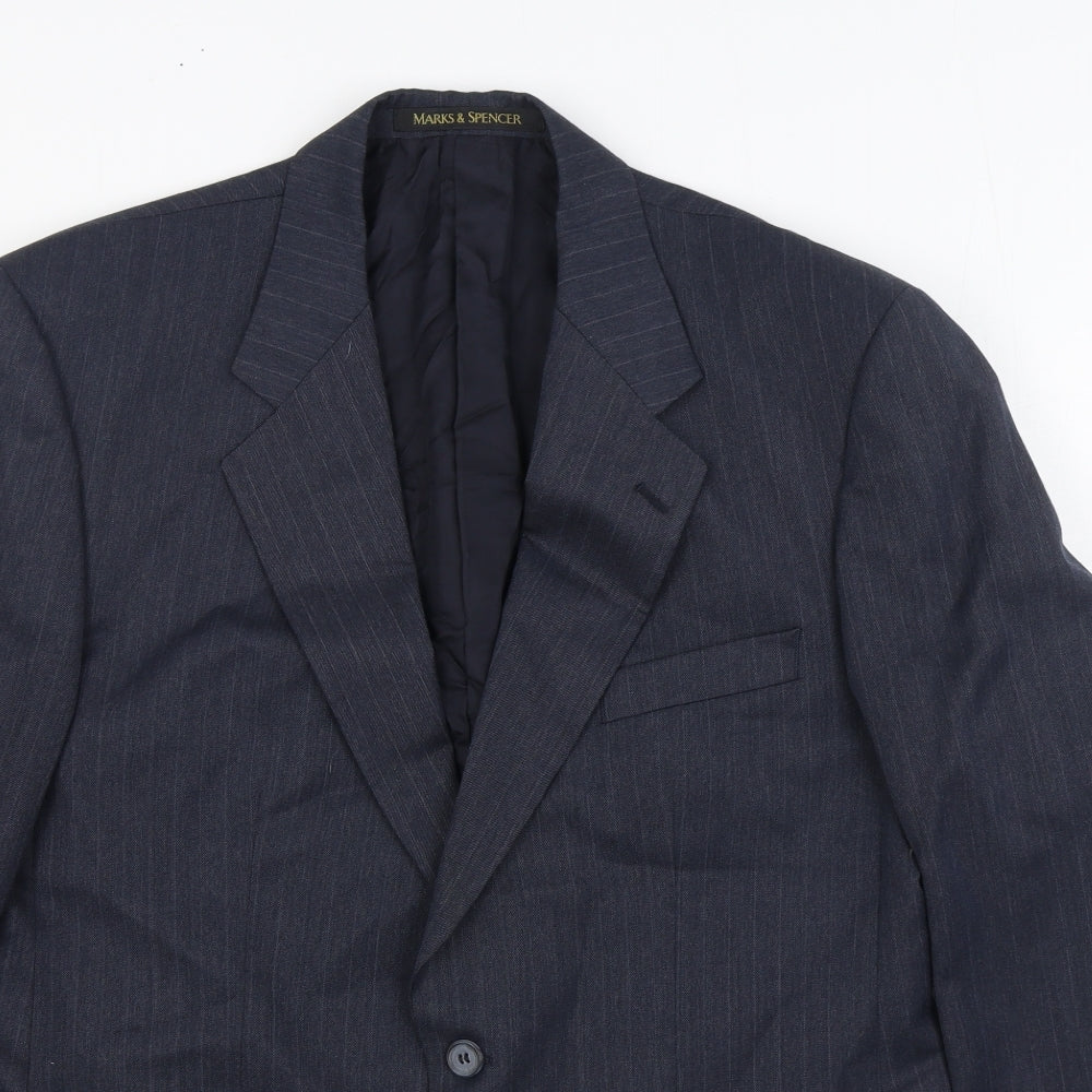 Mens UK Size 40 Marks and Spencer Regular Blue Suit Jacket