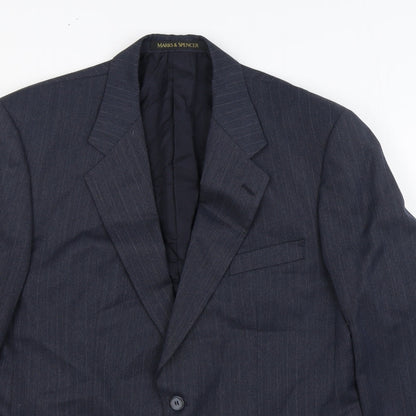 Mens UK Size 40 Marks and Spencer Regular Blue Suit Jacket