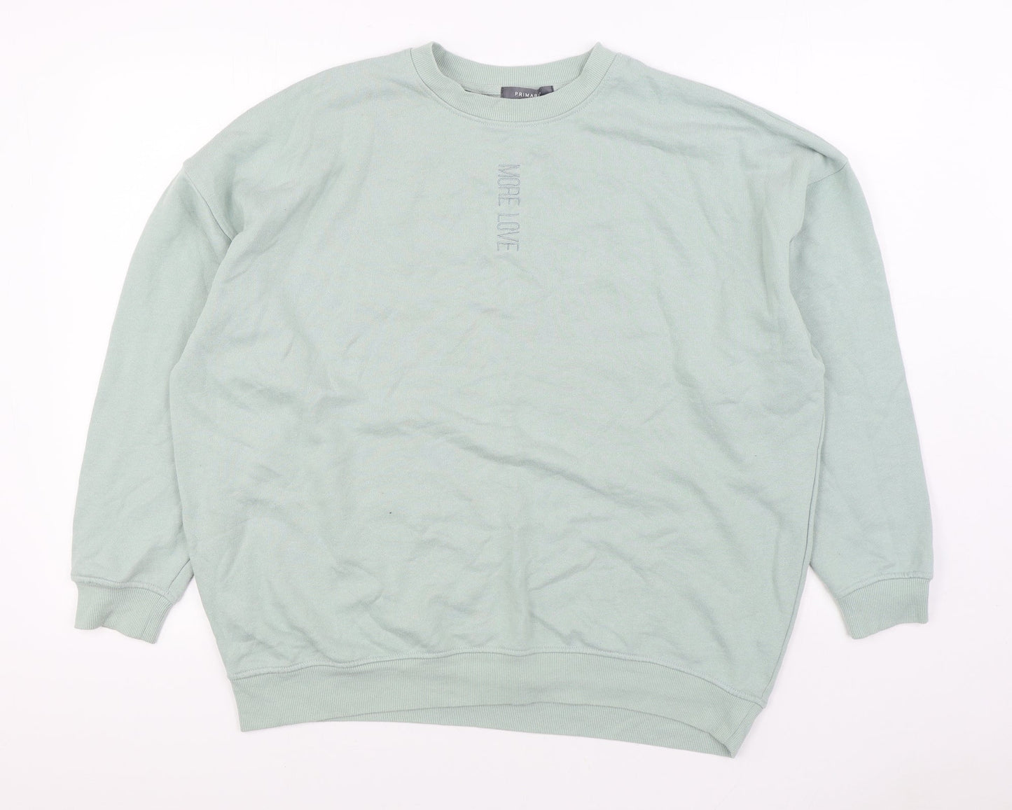 Primark Womens Green Cotton Pullover Sweatshirt Size M Pullover