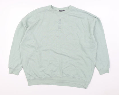 Primark Womens Green Cotton Pullover Sweatshirt Size M Pullover