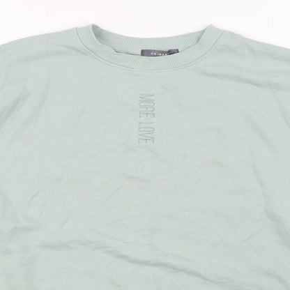Primark Womens Green Cotton Pullover Sweatshirt Size M Pullover