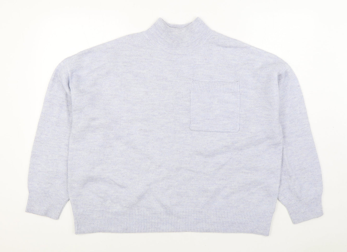 F&F Womens Blue Round Neck Polyester Pullover Jumper Size 14