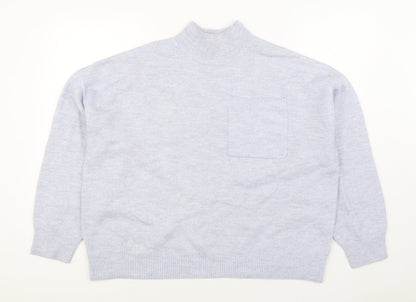 F&F Womens Blue Round Neck Polyester Pullover Jumper Size 14