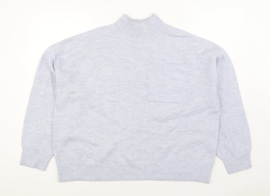 F&F Womens Blue Round Neck Polyester Pullover Jumper Size 14