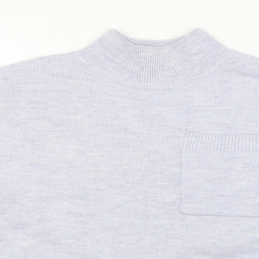 F&F Womens Blue Round Neck Polyester Pullover Jumper Size 14