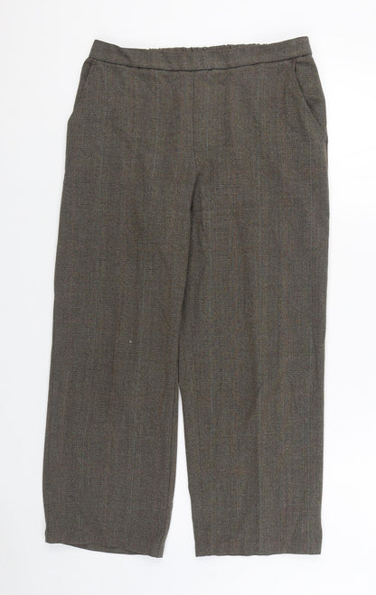Briggs New York Womens Brown Cotton Trousers Size 10 L25 in Regular