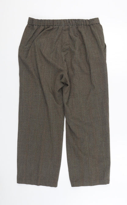 Briggs New York Womens Brown Cotton Trousers Size 10 L25 in Regular