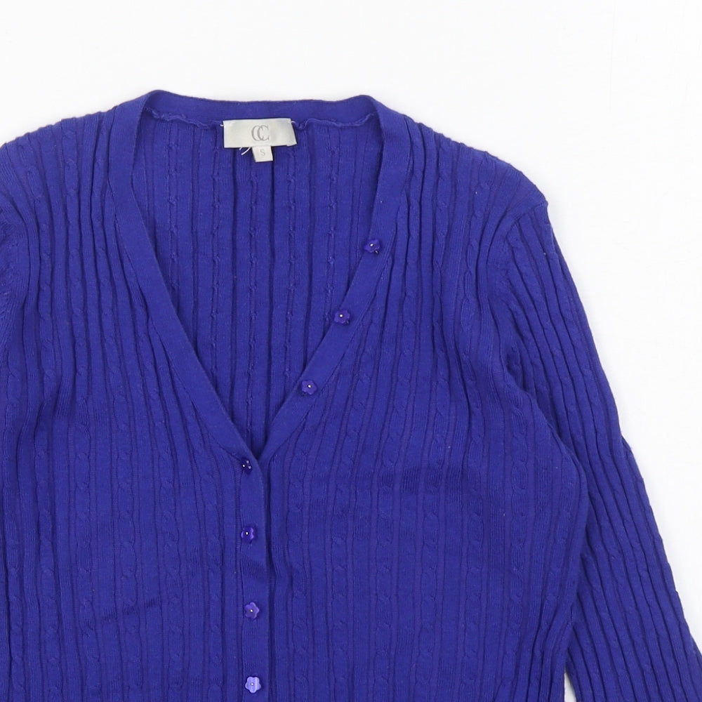 Womens UK Size S CC Blue Cardigan Jumper