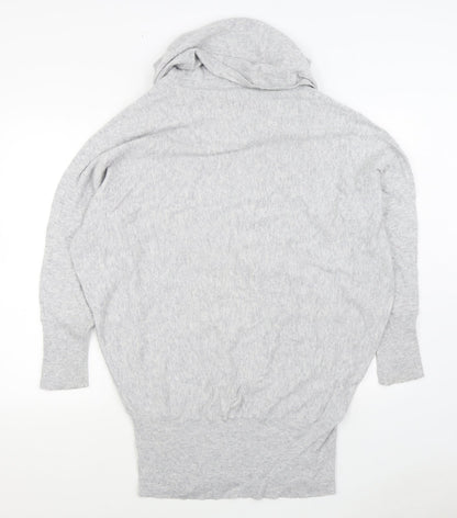LOVE ME TENDER Womens Grey Cowl Neck Cotton Pullover Jumper Size 18
