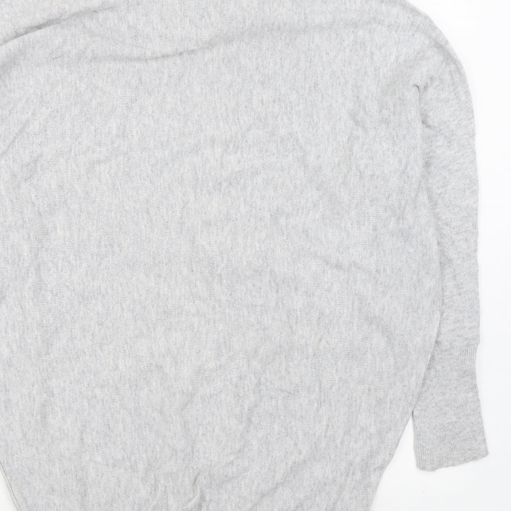 LOVE ME TENDER Womens Grey Cowl Neck Cotton Pullover Jumper Size 18