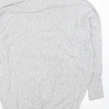 LOVE ME TENDER Womens Grey Cowl Neck Cotton Pullover Jumper Size 18