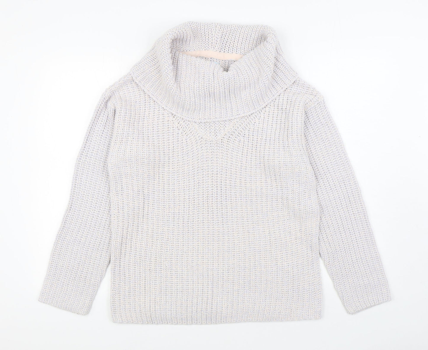 Avenue Womens Blue Roll Neck Acrylic Pullover Jumper Size 16