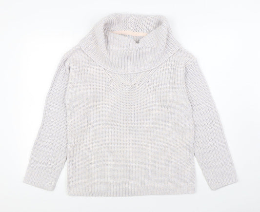 Avenue Womens Blue Roll Neck Acrylic Pullover Jumper Size 16