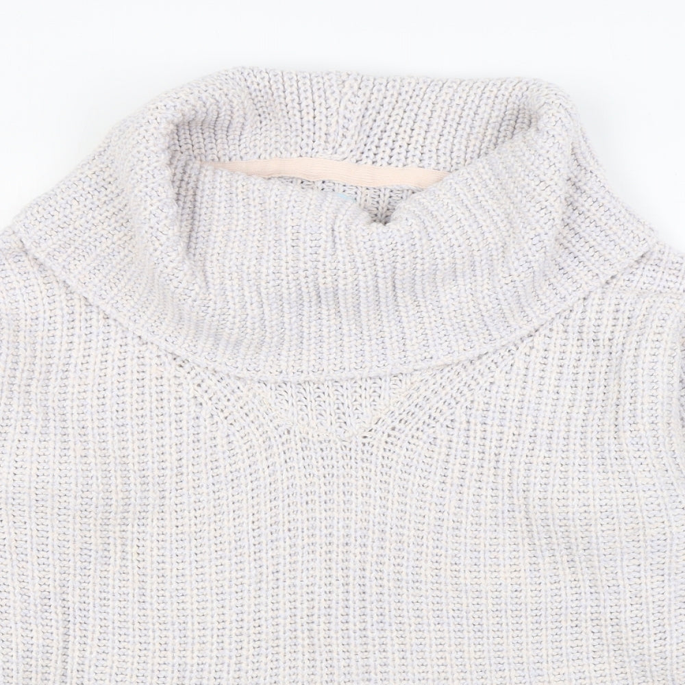 Avenue Womens Blue Roll Neck Acrylic Pullover Jumper Size 16