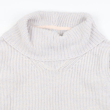 Avenue Womens Blue Roll Neck Acrylic Pullover Jumper Size 16