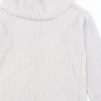 Avenue Womens Blue Roll Neck Acrylic Pullover Jumper Size 16