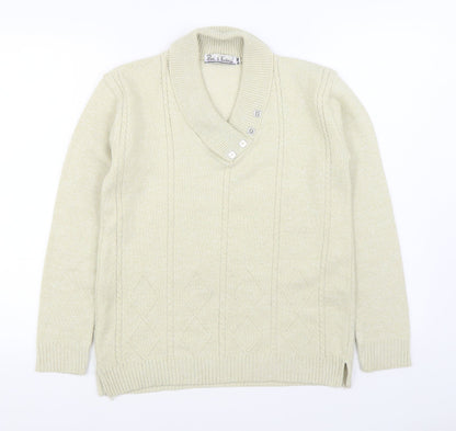 Womens UK Size S Pure & Natural Beige Pullover Jumper
