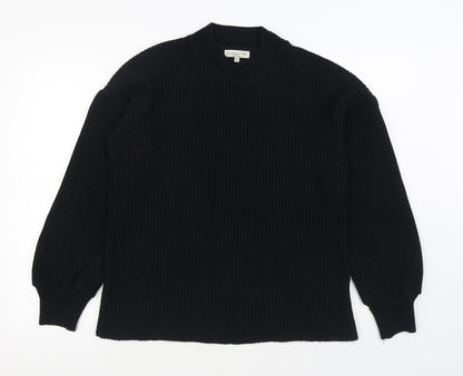 F&F Womens Black Round Neck Acrylic Pullover Jumper Size 12