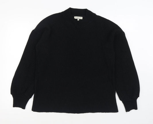 F&F Womens Black Round Neck Acrylic Pullover Jumper Size 12