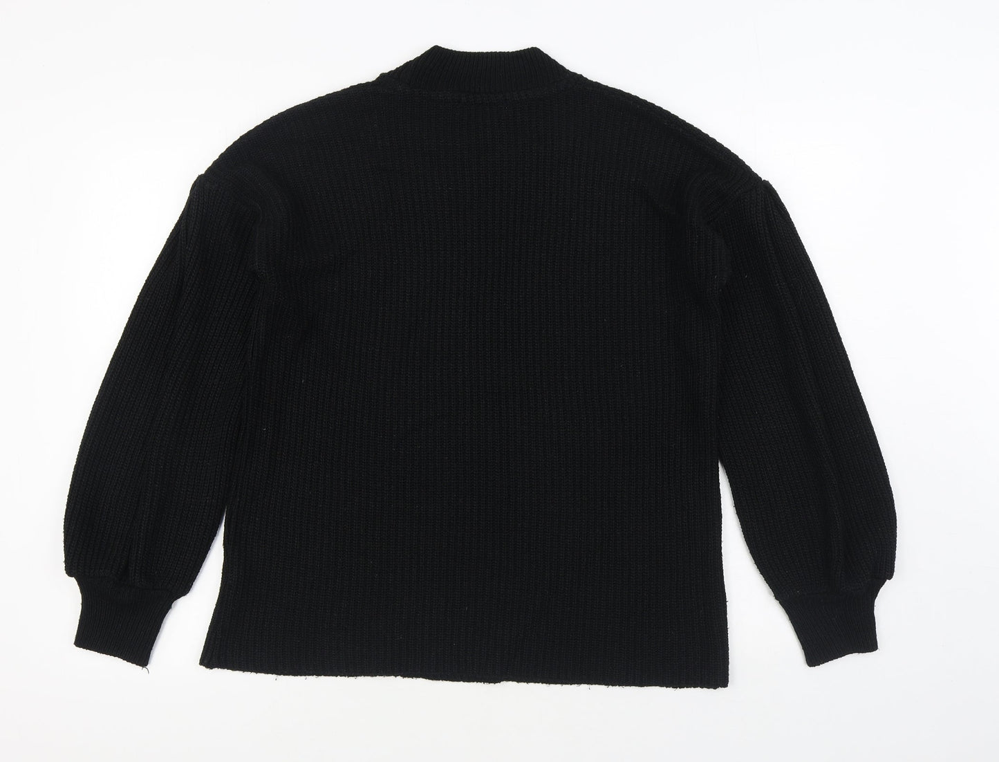 F&F Womens Black Round Neck Acrylic Pullover Jumper Size 12