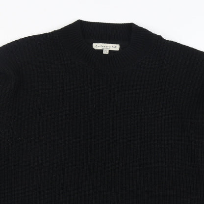 F&F Womens Black Round Neck Acrylic Pullover Jumper Size 12