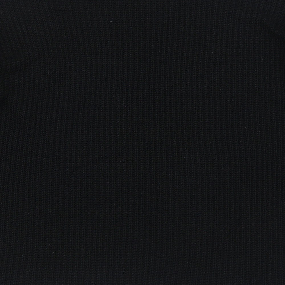 F&F Womens Black Round Neck Acrylic Pullover Jumper Size 12