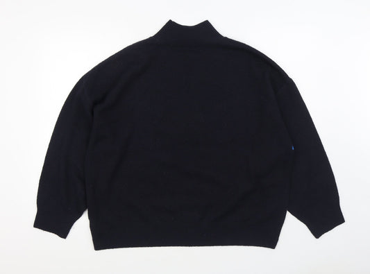 F&F Womens Blue Round Neck Striped Polyester Pullover Jumper Size 14