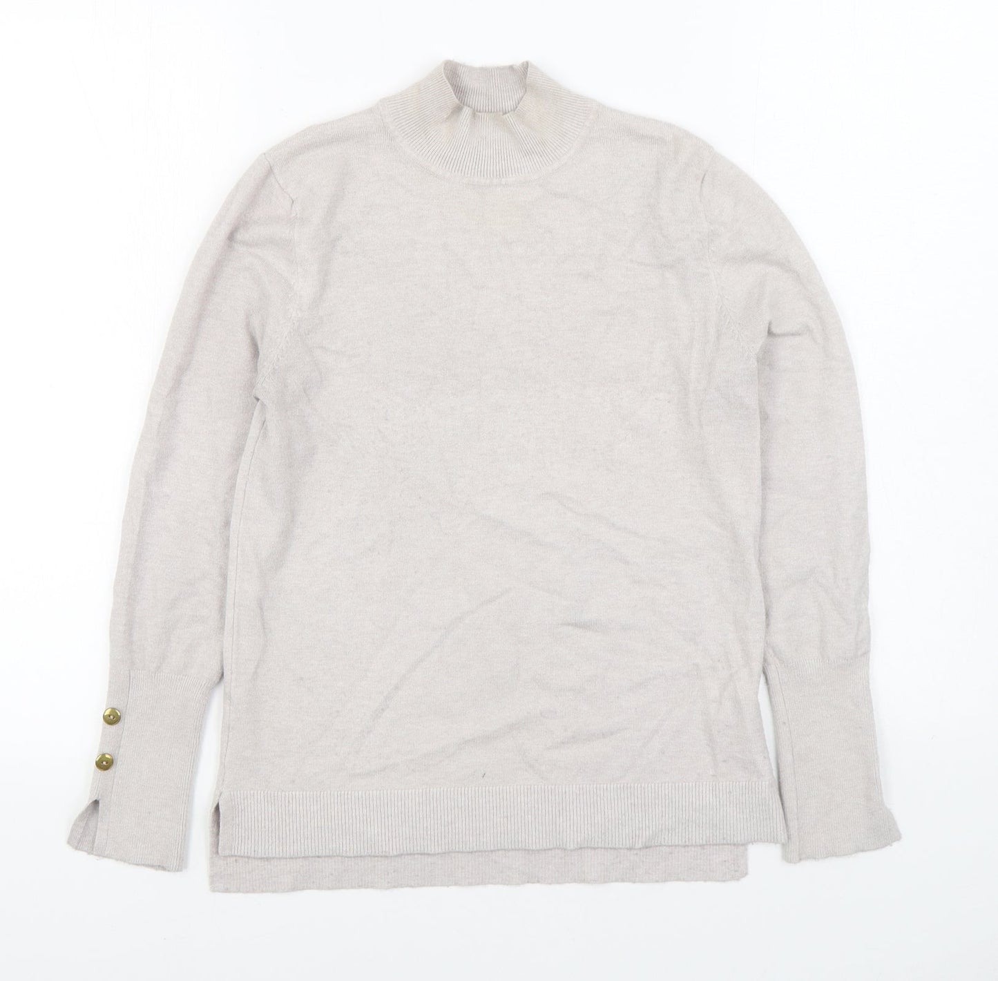 Primark Womens Grey Round Neck Acrylic Pullover Jumper Size XS