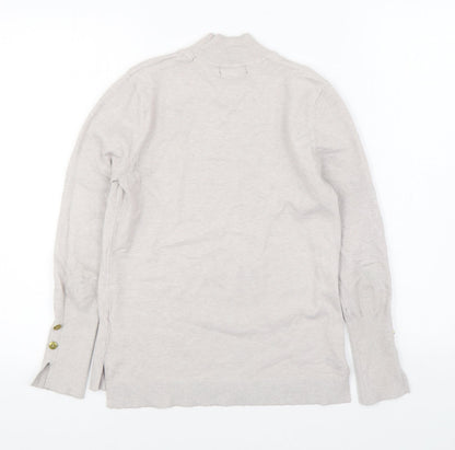 Primark Womens Grey Round Neck Acrylic Pullover Jumper Size XS