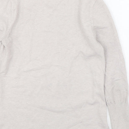 Primark Womens Grey Round Neck Acrylic Pullover Jumper Size XS