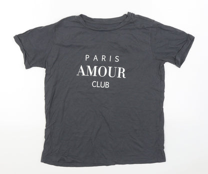 Womens UK Size S Dunnes Stores Grey Basic T-Shirt
