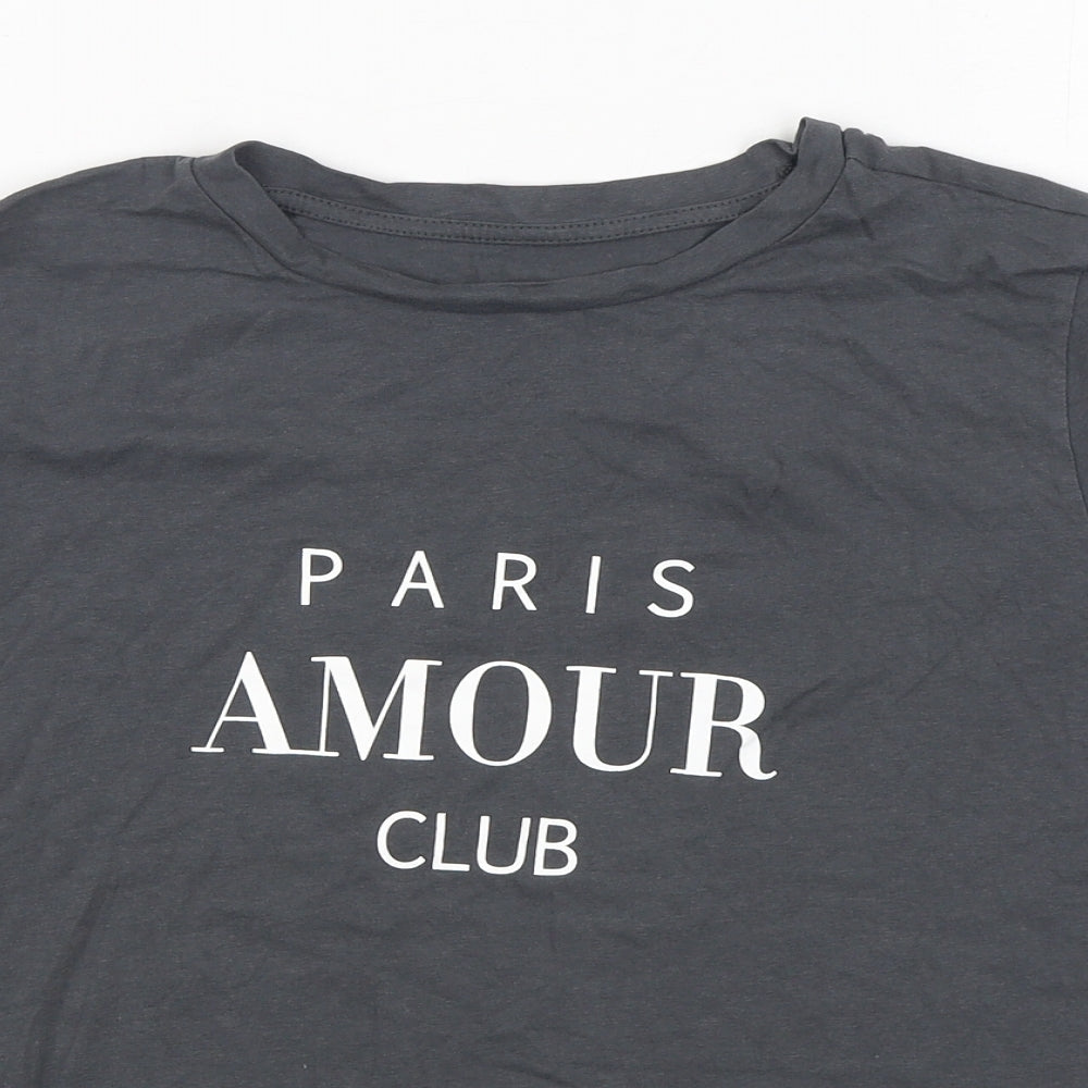 Womens UK Size S Dunnes Stores Grey Basic T-Shirt