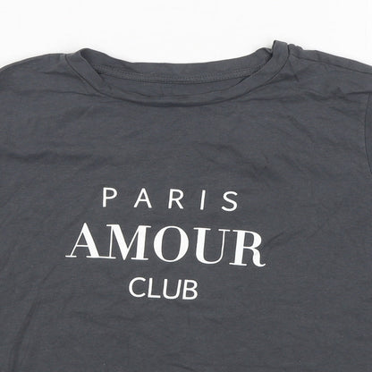 Womens UK Size S Dunnes Stores Grey Basic T-Shirt