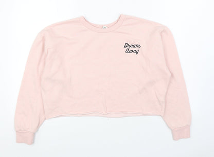 Womens UK Size M FOREVER 21 Pink Pullover Sweatshirt
