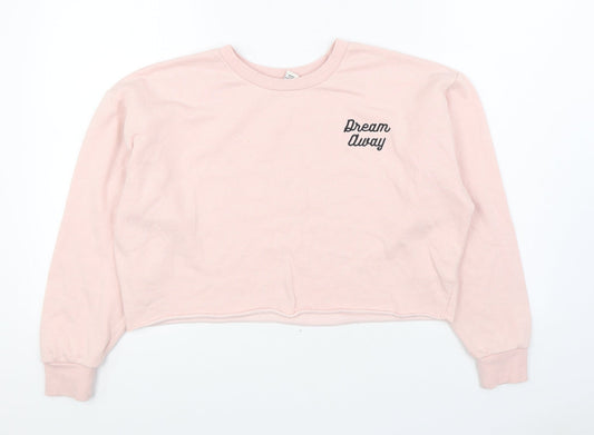 Womens UK Size M FOREVER 21 Pink Pullover Sweatshirt