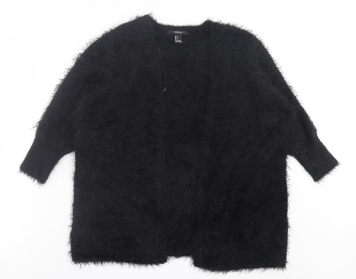 Womens UK Size S FOREVER 21 Black Cardigan Jumper