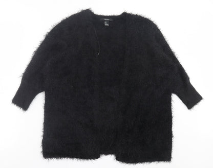 Womens UK Size S FOREVER 21 Black Cardigan Jumper