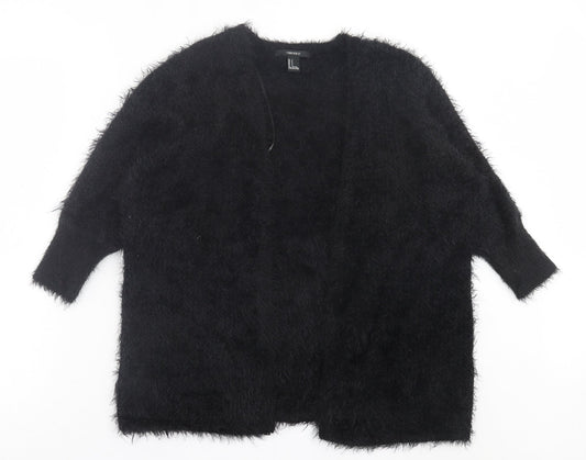Womens UK Size S FOREVER 21 Black Cardigan Jumper