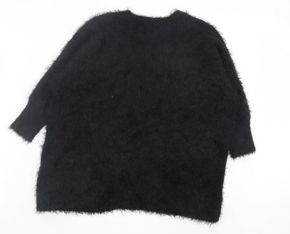 Womens UK Size S FOREVER 21 Black Cardigan Jumper